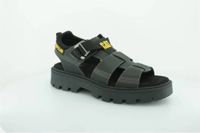 CAT Flat Sandals Black Heren