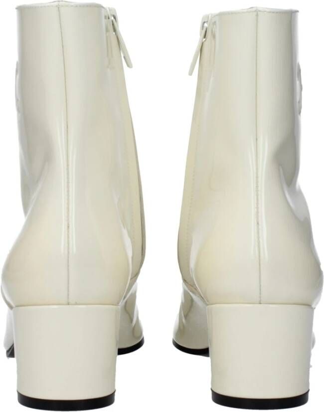 Celine Beige Leren Enkellaarzen