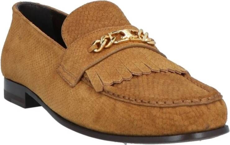 Celine Loafers met Franjes en Triomphe Logo Brown Heren