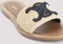 Celine Triomphe Beige Raffia Sandalen - Thumbnail 2