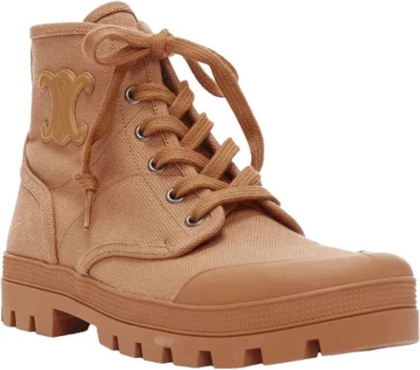 Celine Vintage Pre-owned Canvas boots Brown Dames