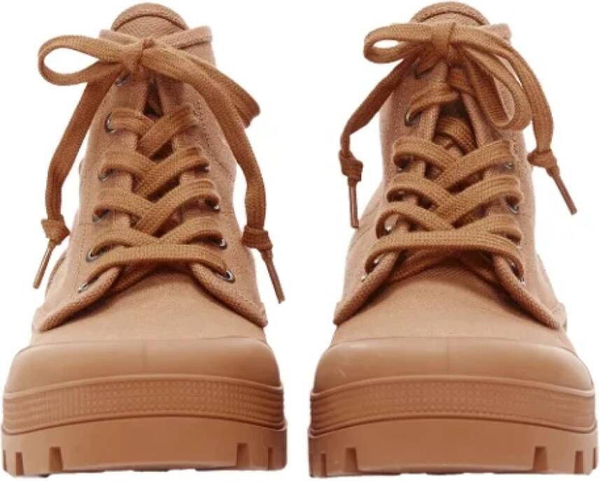 Celine Vintage Pre-owned Canvas boots Brown Dames