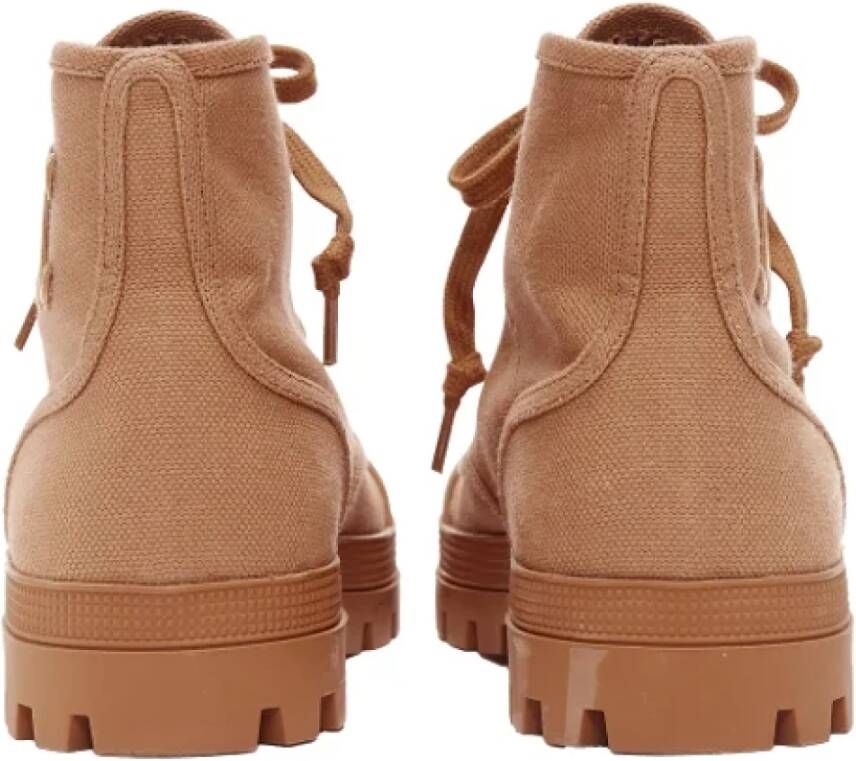Celine Vintage Pre-owned Canvas boots Brown Dames