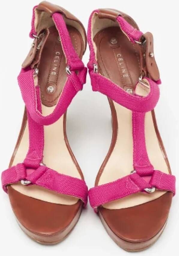 Celine Vintage Pre-owned Canvas sandals Pink Dames