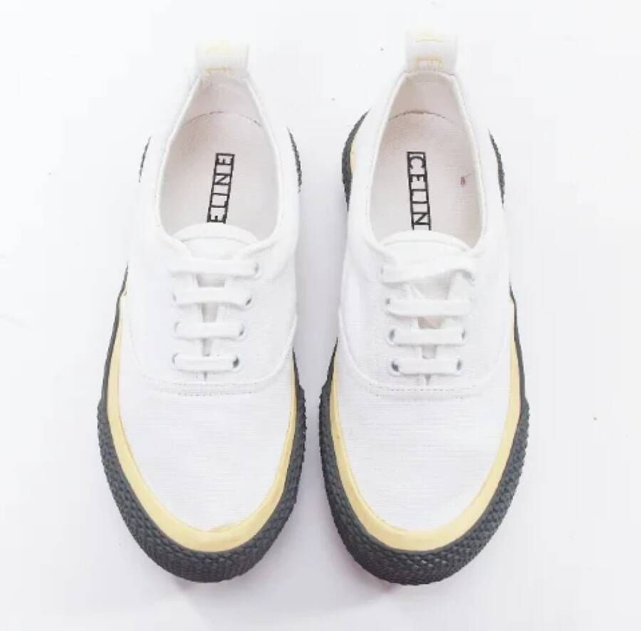 Celine Vintage Pre-owned Canvas sneakers White Dames