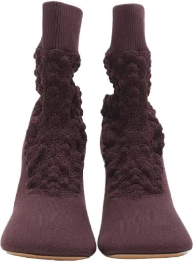Celine Vintage Pre-owned Cotton boots Red Dames