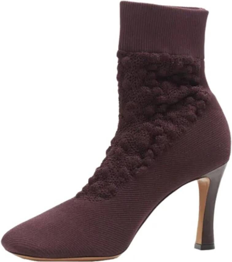 Celine Vintage Pre-owned Cotton boots Red Dames