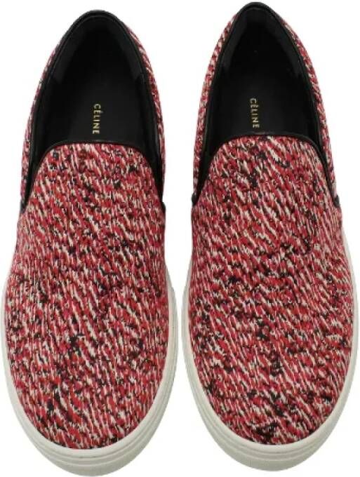 Celine Vintage Pre-owned Cotton sneakers Red Dames