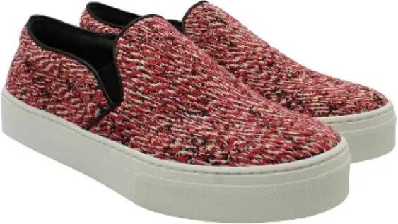 Celine Vintage Pre-owned Cotton sneakers Red Dames
