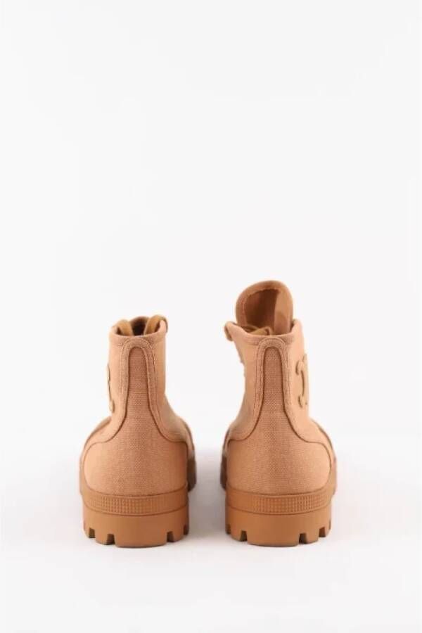Celine Vintage Pre-owned Fabric boots Brown Dames
