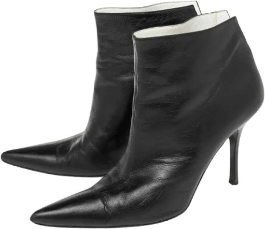 Celine Vintage Pre-owned Leather boots Black Dames