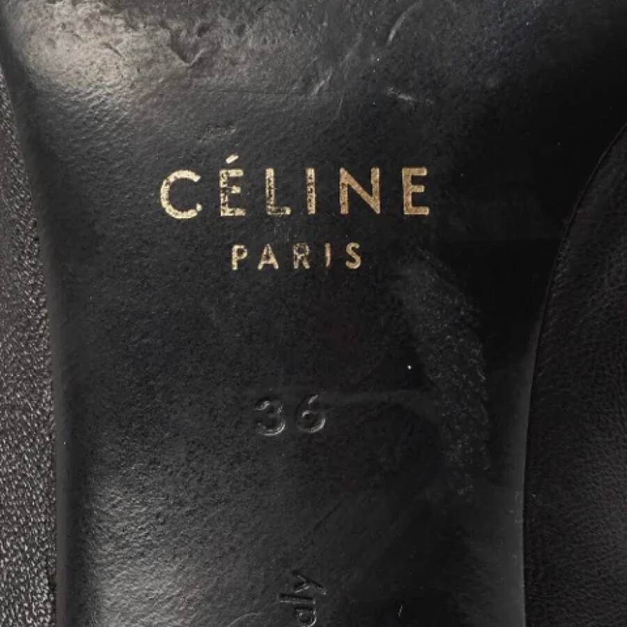 Celine Vintage Pre-owned Leather boots Black Dames