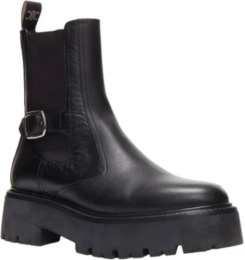 Celine Vintage Pre-owned Leather boots Black Dames