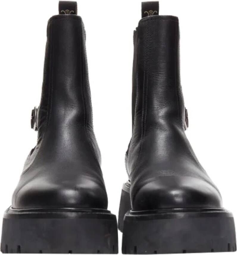 Celine Vintage Pre-owned Leather boots Black Dames