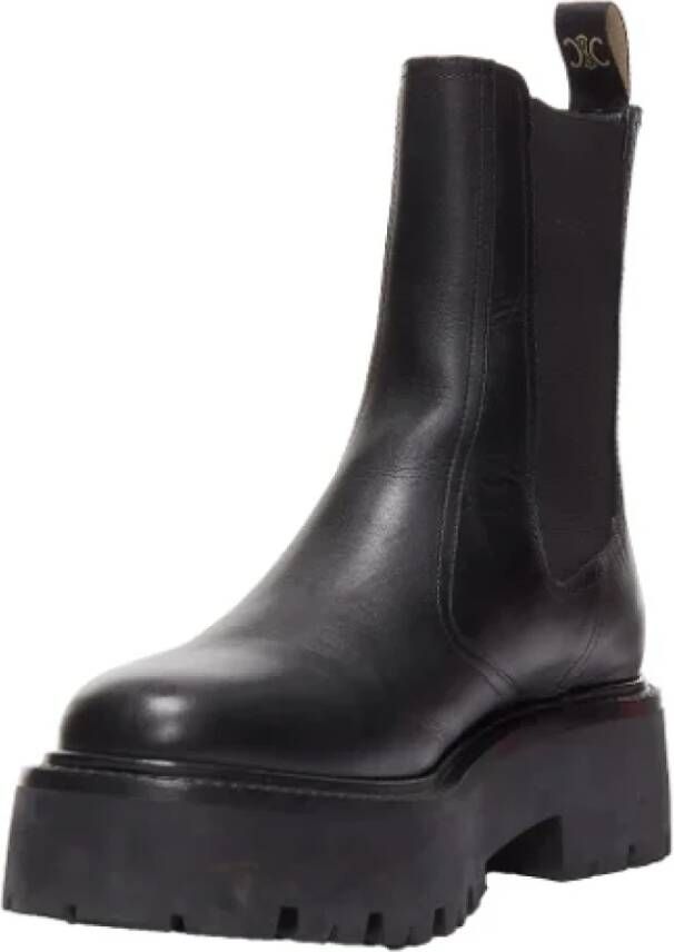 Celine Vintage Pre-owned Leather boots Black Dames