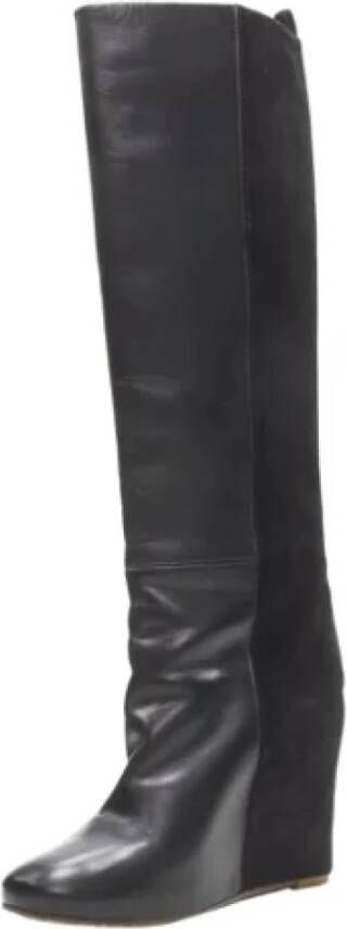 Celine Vintage Pre-owned Leather boots Black Dames