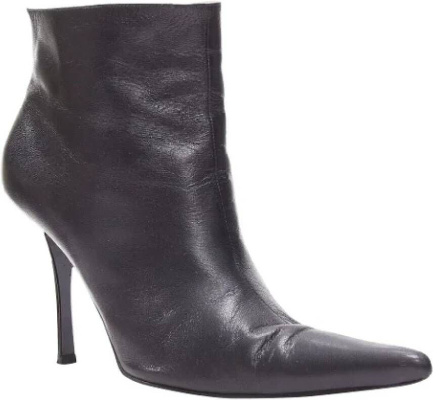 Celine Vintage Pre-owned Leather boots Black Dames