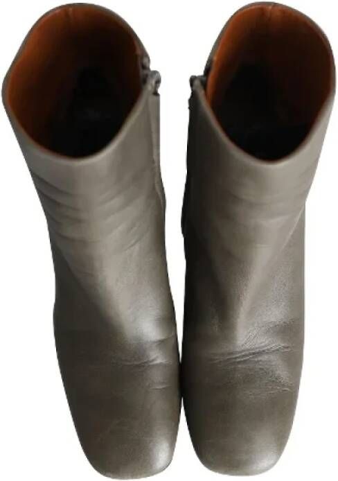 Celine Vintage Pre-owned Leather boots Gray Dames