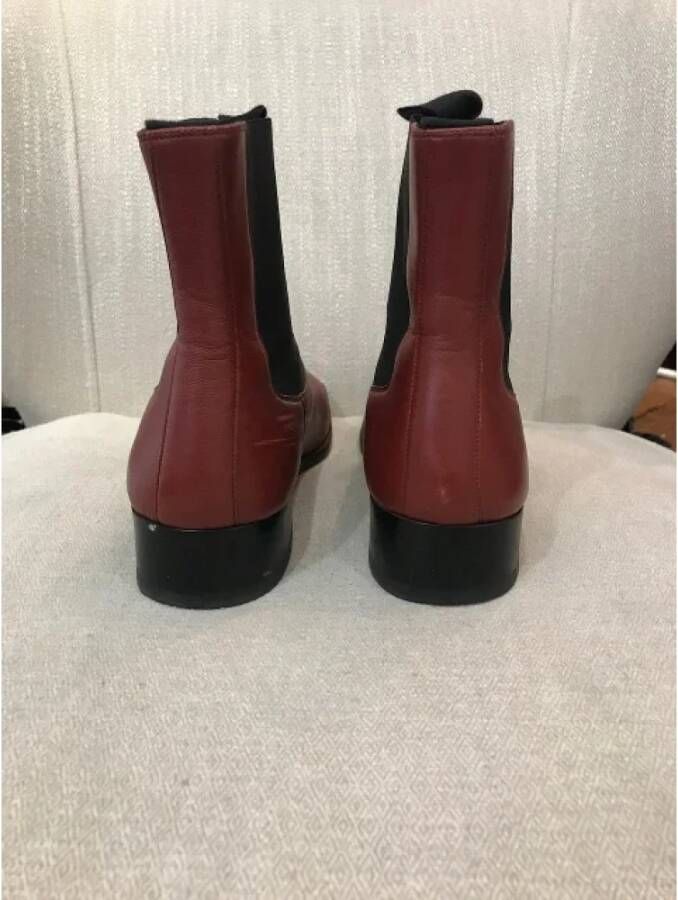 Celine Vintage Pre-owned Leather boots Red Dames