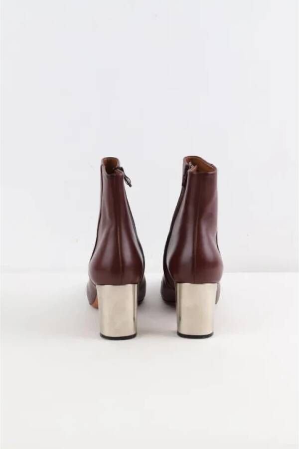 Celine Vintage Pre-owned Leather boots Red Dames
