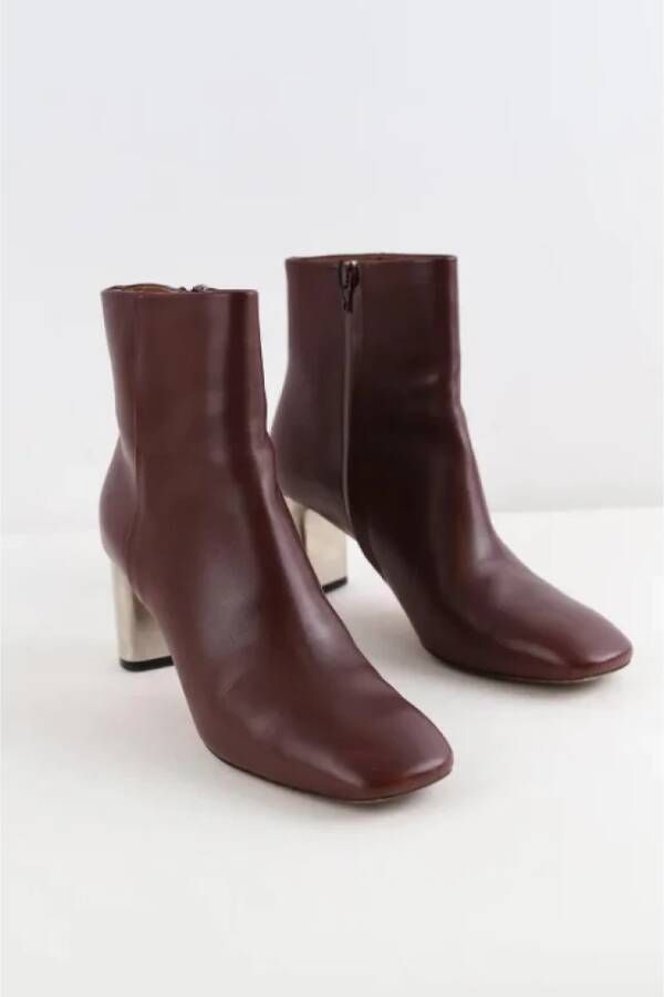 Celine Vintage Pre-owned Leather boots Red Dames