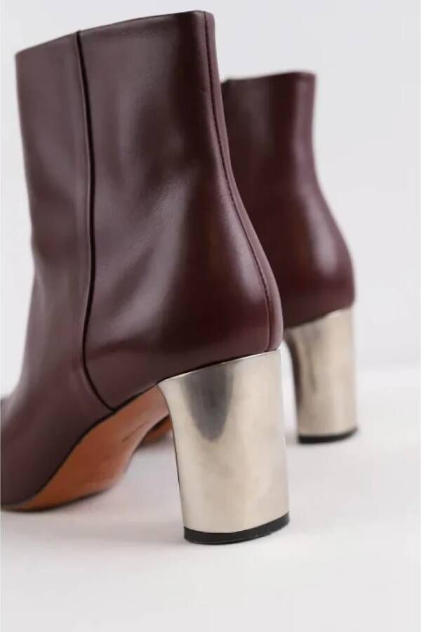 Celine Vintage Pre-owned Leather boots Red Dames
