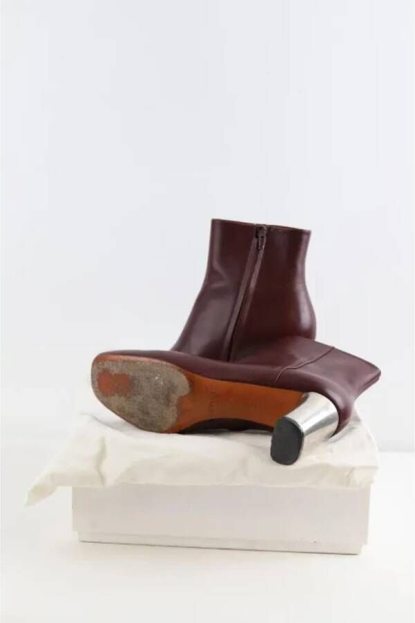 Celine Vintage Pre-owned Leather boots Red Dames