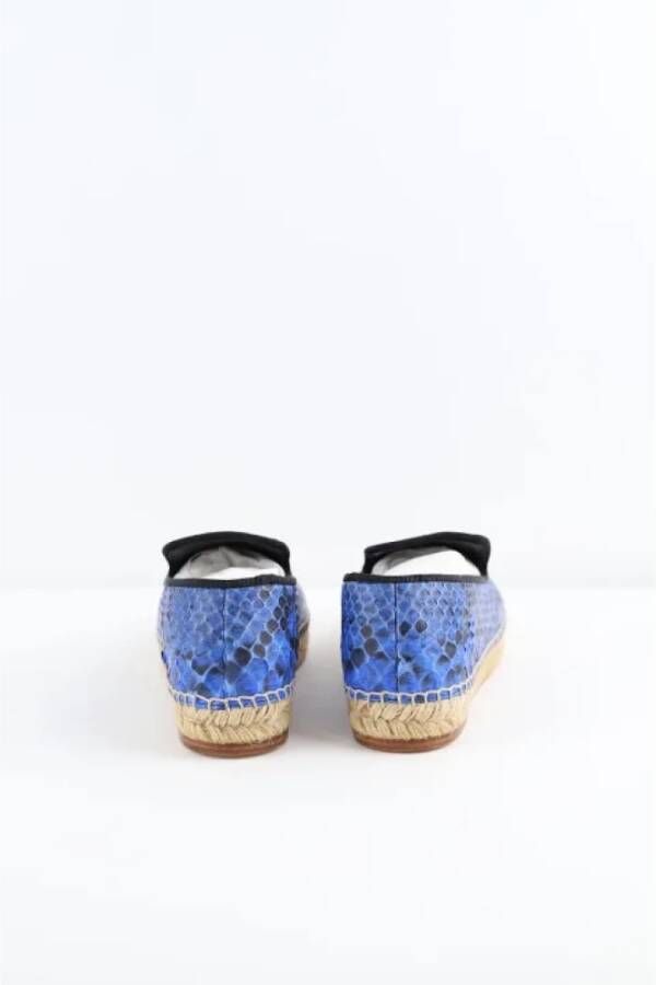 Celine Vintage Pre-owned Leather espadrilles Blue Dames