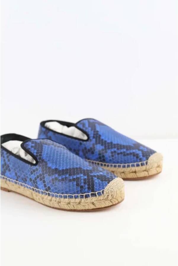 Celine Vintage Pre-owned Leather espadrilles Blue Dames