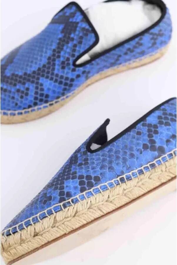 Celine Vintage Pre-owned Leather espadrilles Blue Dames