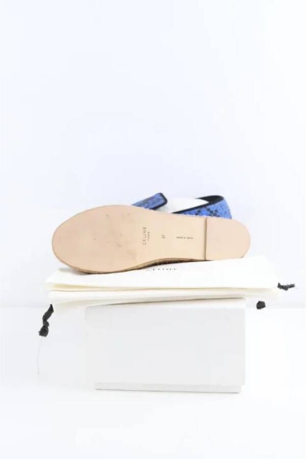 Celine Vintage Pre-owned Leather espadrilles Blue Dames