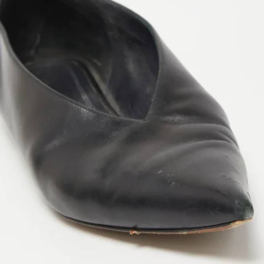 Celine Vintage Pre-owned Leather flats Black Dames