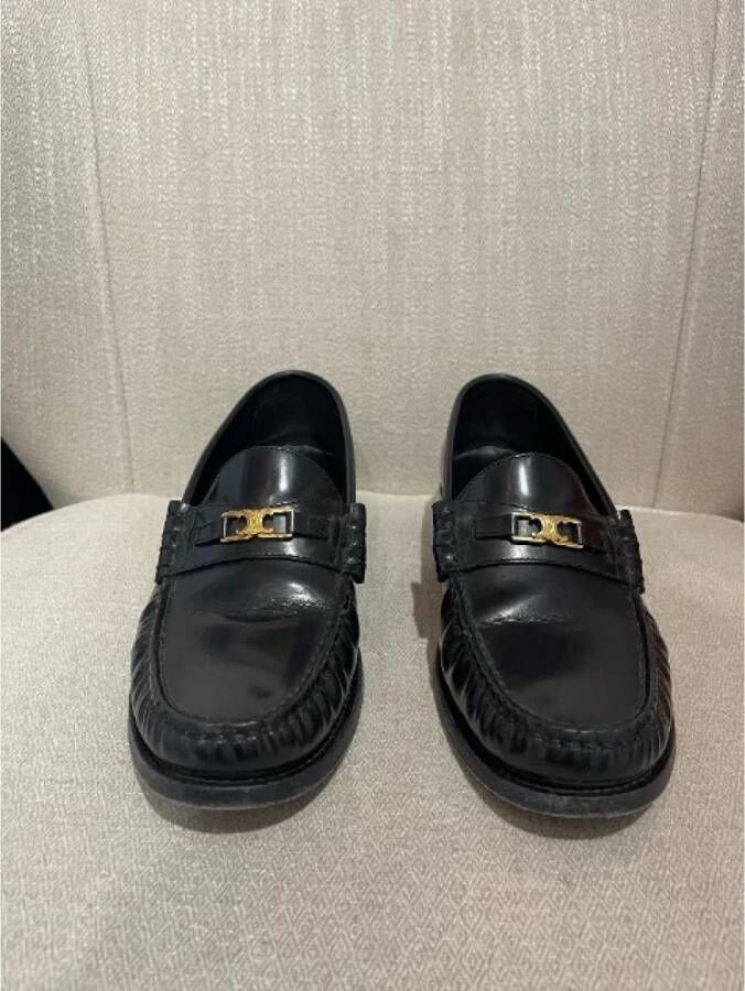 Celine Vintage Pre-owned Leather flats Black Dames