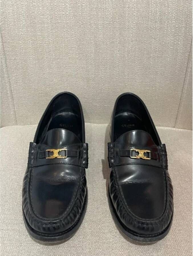 Celine Vintage Pre-owned Leather flats Black Dames