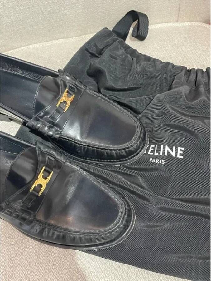 Celine Vintage Pre-owned Leather flats Black Dames