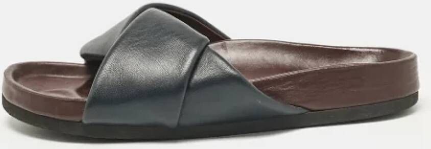 Celine Vintage Pre-owned Leather flats Blue Dames