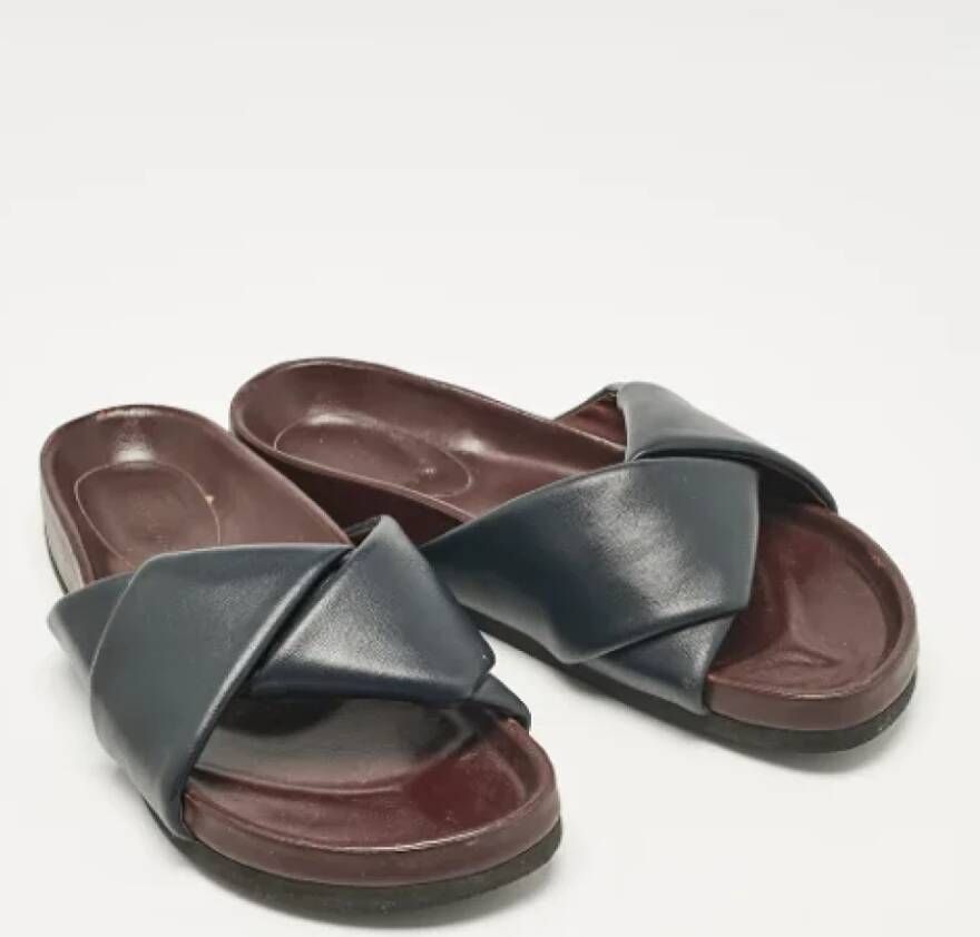 Celine Vintage Pre-owned Leather flats Blue Dames