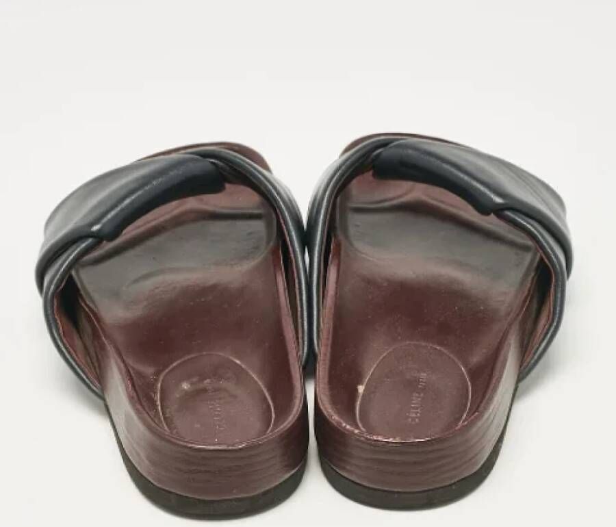 Celine Vintage Pre-owned Leather flats Blue Dames