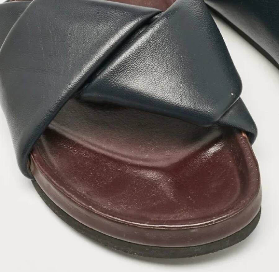 Celine Vintage Pre-owned Leather flats Blue Dames