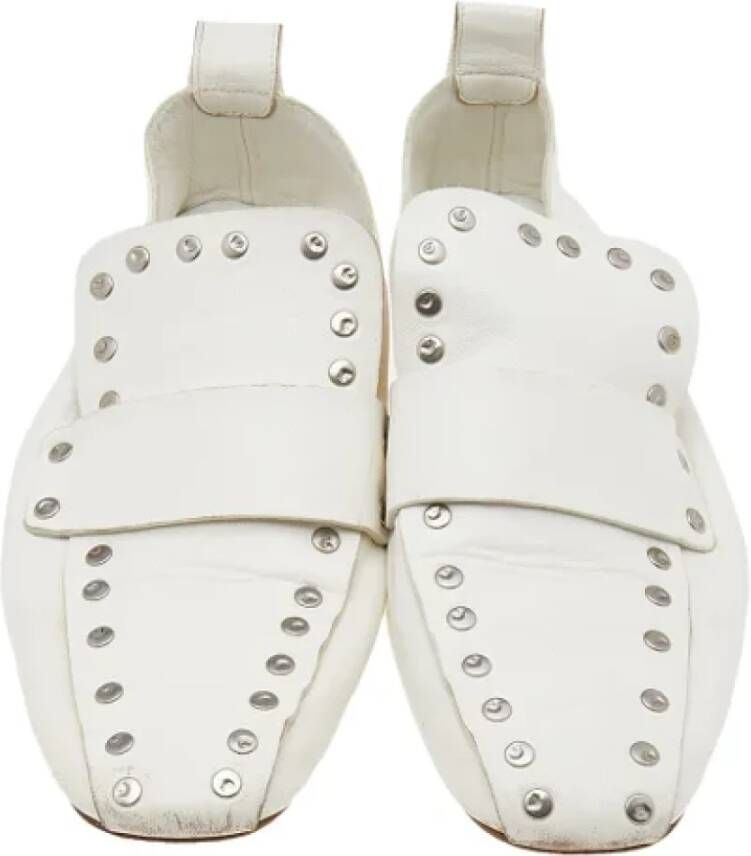 Celine Vintage Pre-owned Leather flats White Dames