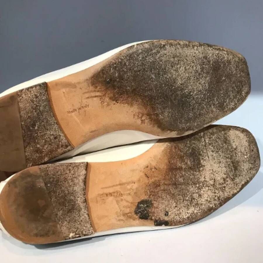 Celine Vintage Pre-owned Leather flats White Dames