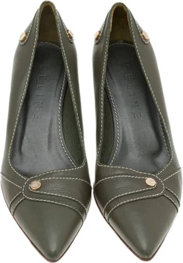 Celine Vintage Pre-owned Leather heels Green Dames