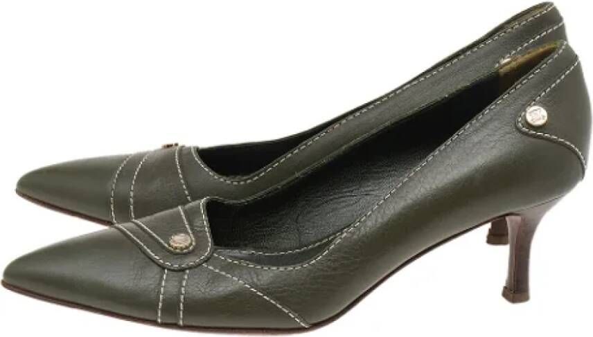 Celine Vintage Pre-owned Leather heels Green Dames