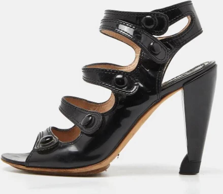 Celine Vintage Pre-owned Leather sandals Black Dames