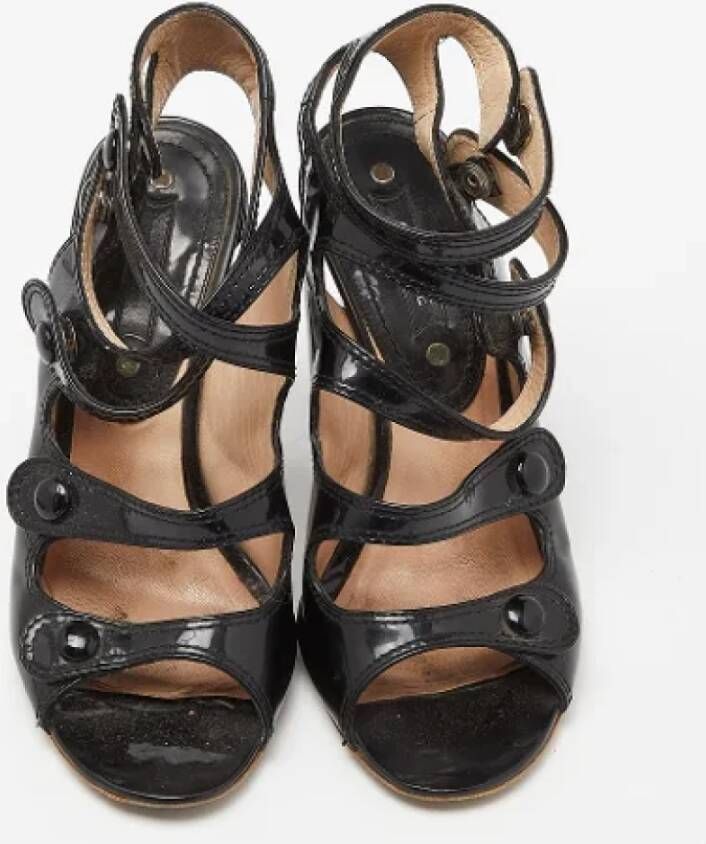 Celine Vintage Pre-owned Leather sandals Black Dames