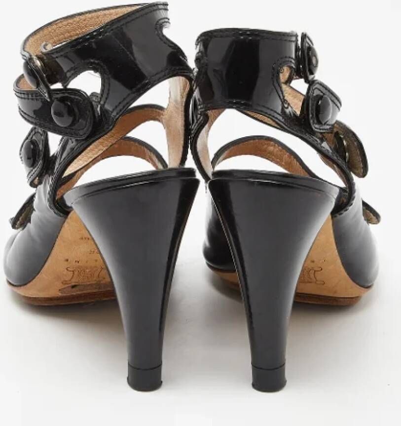 Celine Vintage Pre-owned Leather sandals Black Dames