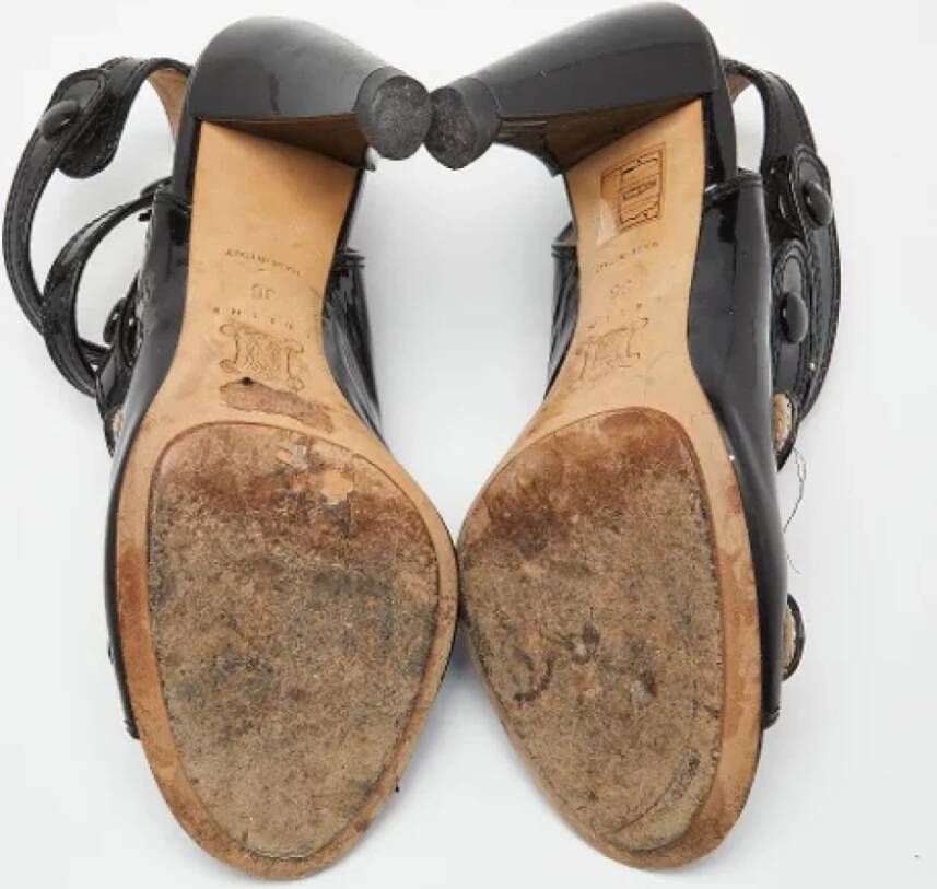 Celine Vintage Pre-owned Leather sandals Black Dames