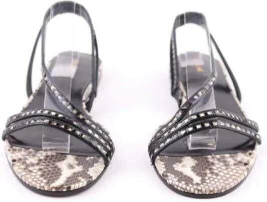 Celine Vintage Pre-owned Leather sandals Black Dames