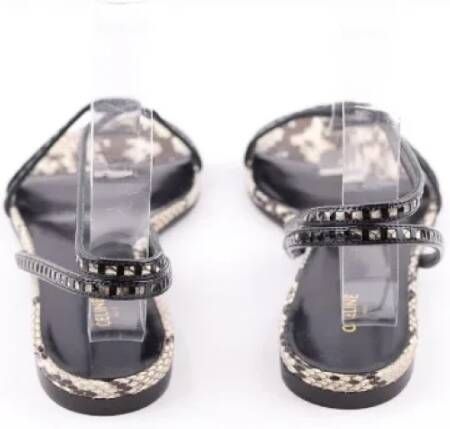 Celine Vintage Pre-owned Leather sandals Black Dames