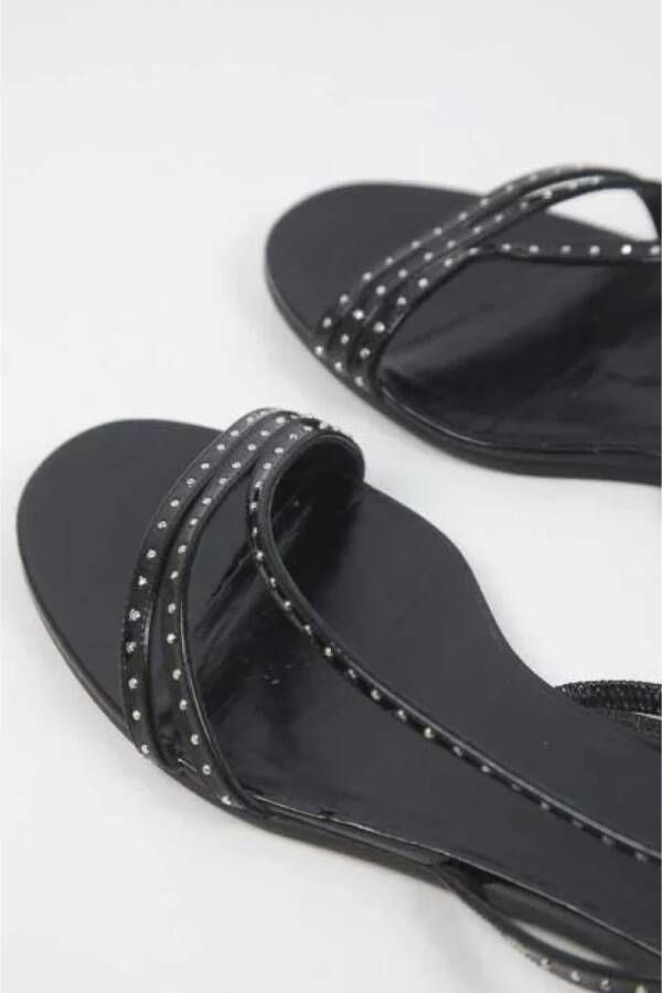 Celine Vintage Pre-owned Leather sandals Black Dames
